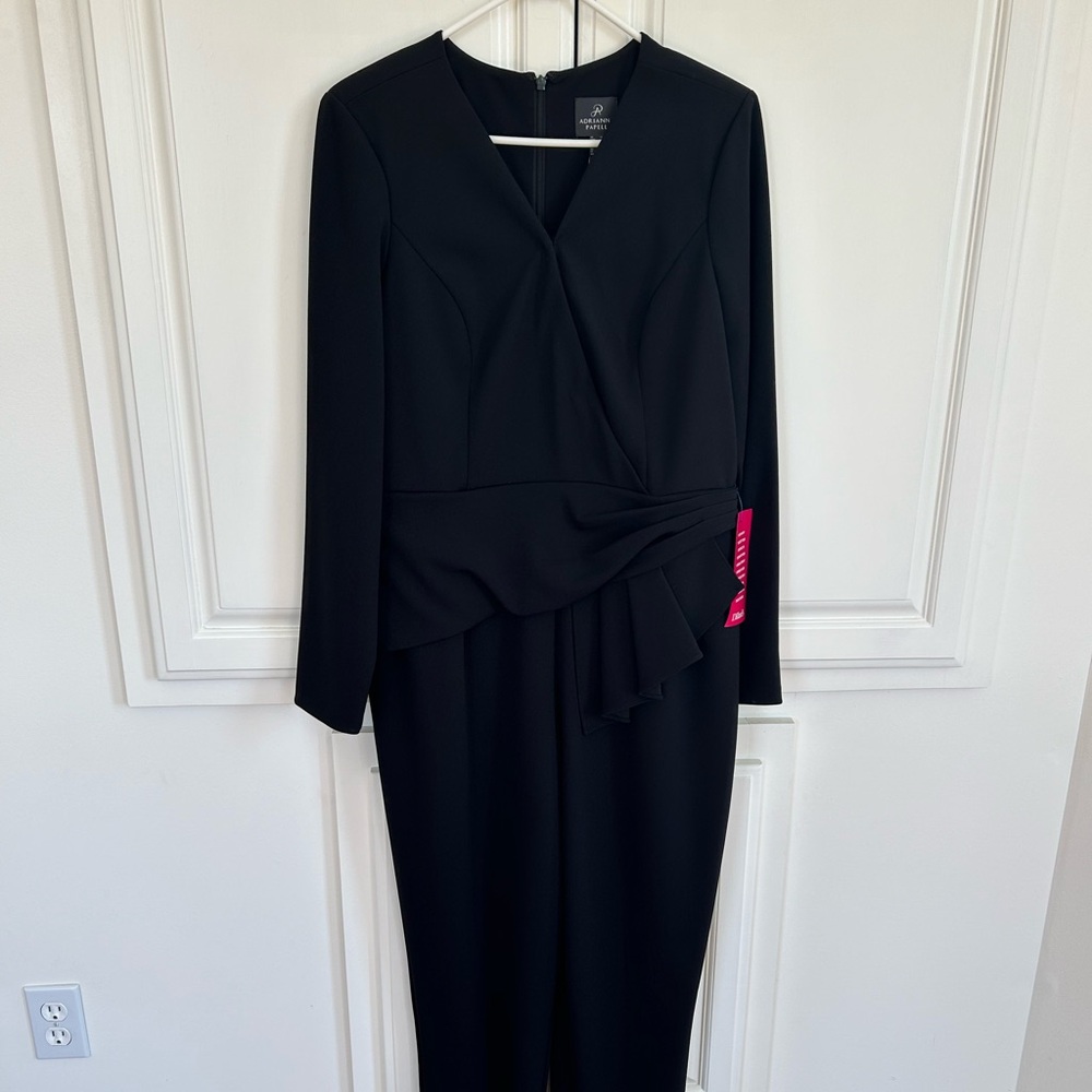 Adrienne Papell Drape Waist Jumpsuit